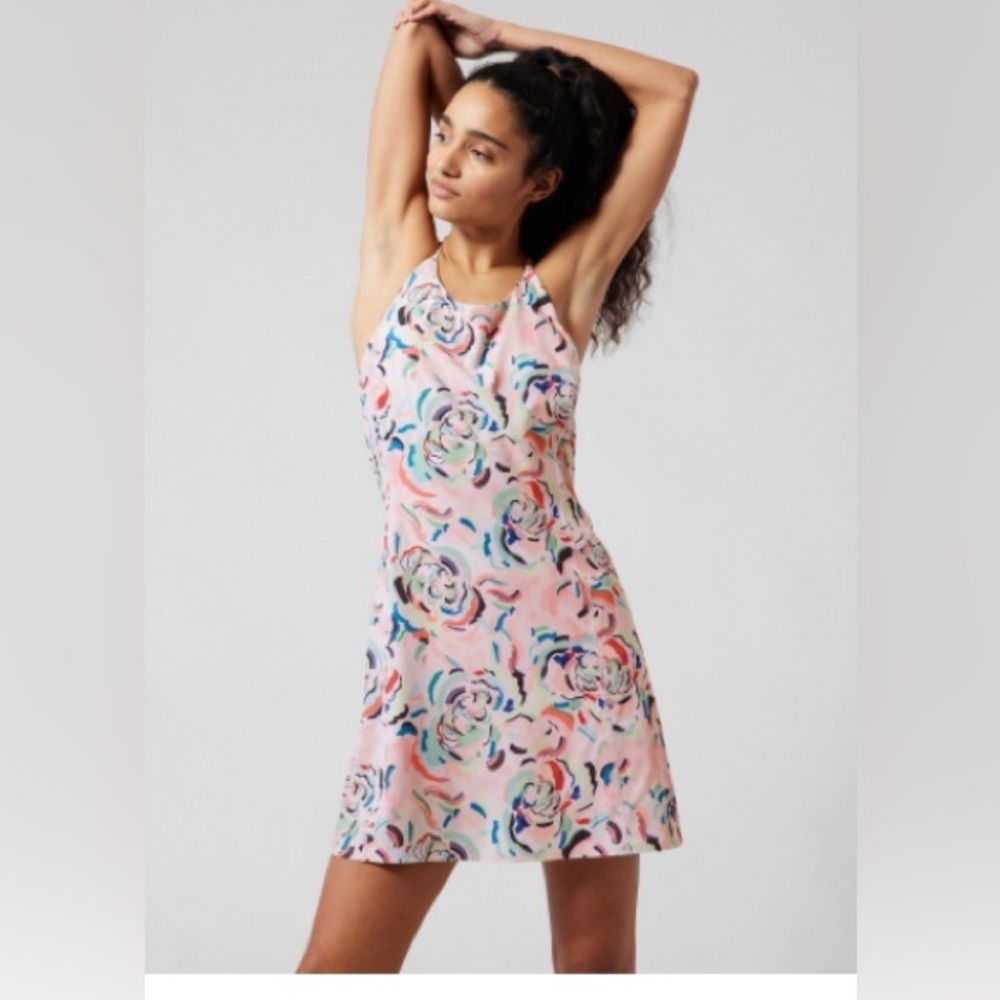 ATHLETA Floral Printed Dress Youthful Summer Vibes INFINITY PRINTED DRESS